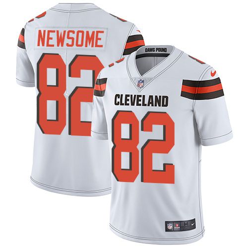 Men Cleveland Browns #82 Ozzie Newsome Nike White Game NFL Jersey->->NFL Jersey